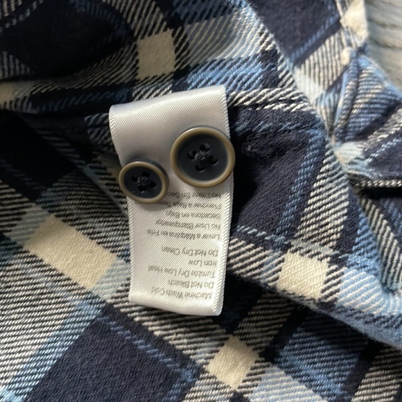 Jachs Mens Blue, Navy, White Plaid Flannel Button Down Shirt, size Large Tall - Picture 7 of 10